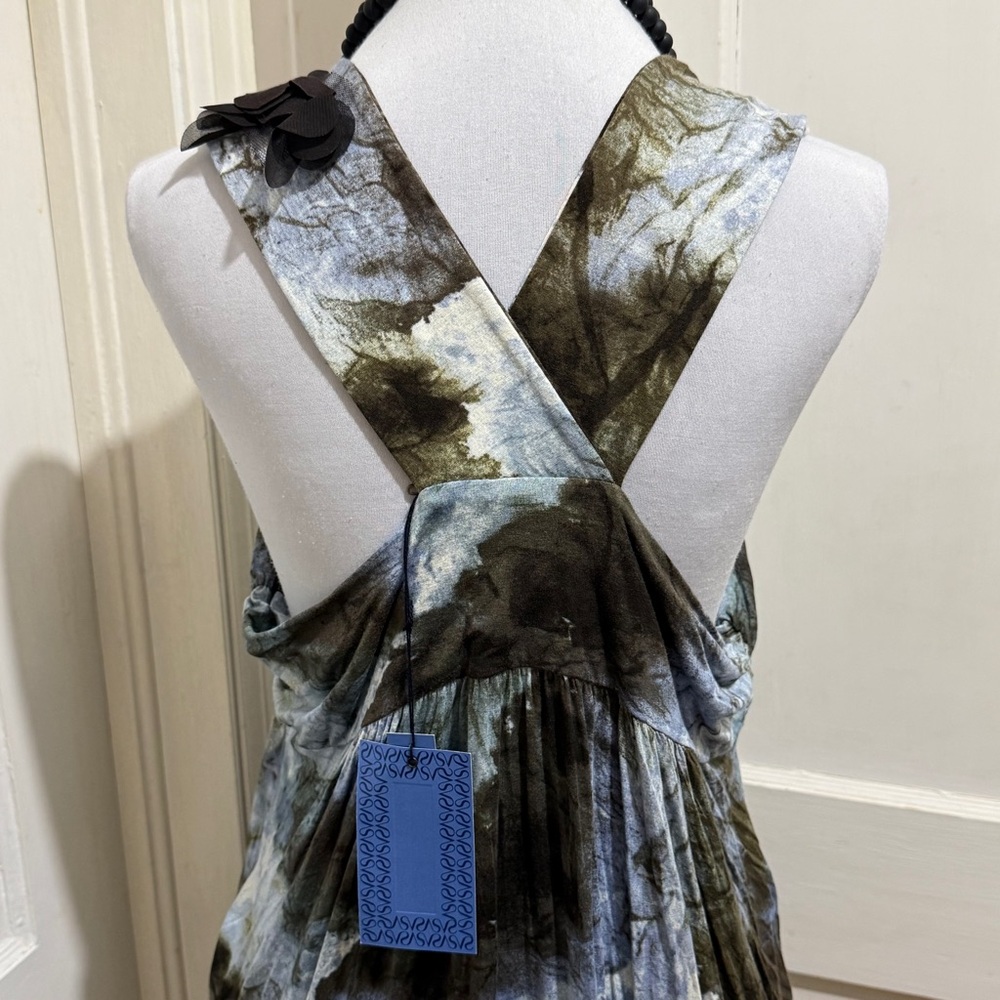 New with tags! Simply Vera Vera Wang Blue and Brown Tie-dye Dress - Picture 4 of 14